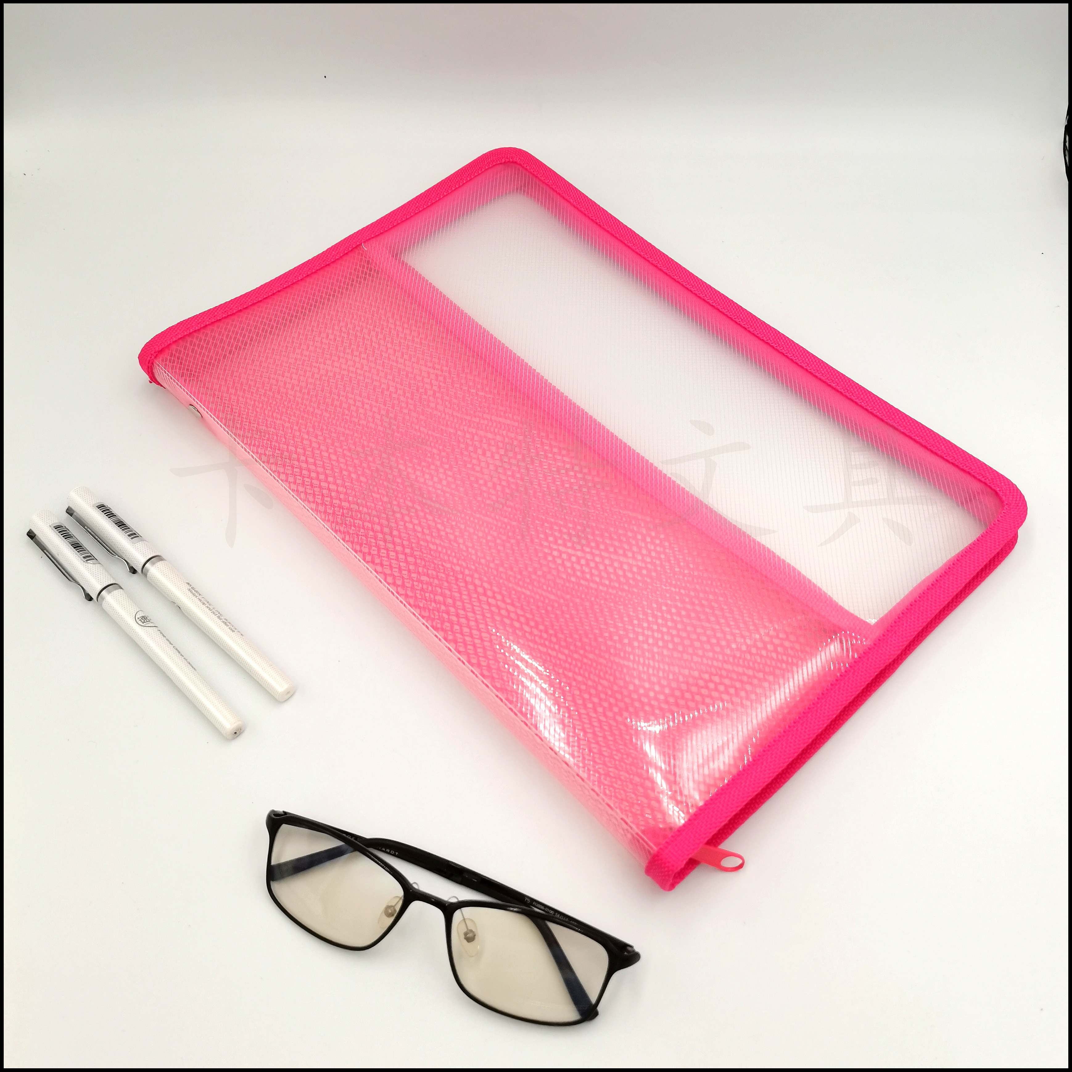 A4 transparent zipper file bag, office materials bag, folder factory direct sales, mixed color edge classification storage bag, folder file box pic 3