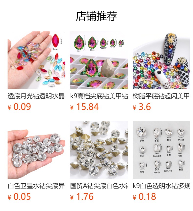 国贸A钻超闪玻璃钻手机壳贴钻服装饰品发饰diy饰品配件圆形平底钻详情7