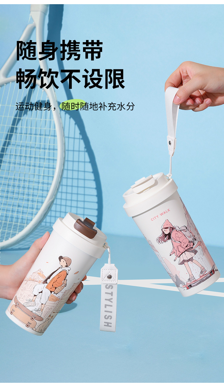 真陶瓷内胆咖啡杯双饮保温杯带茶漏水杯挂绳高颜值便携随身杯详情14