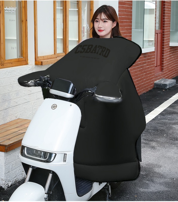 简约黑色款耐脏电动车挡风被加厚保暖冬季遮风套加宽侧翼挡风被详情16