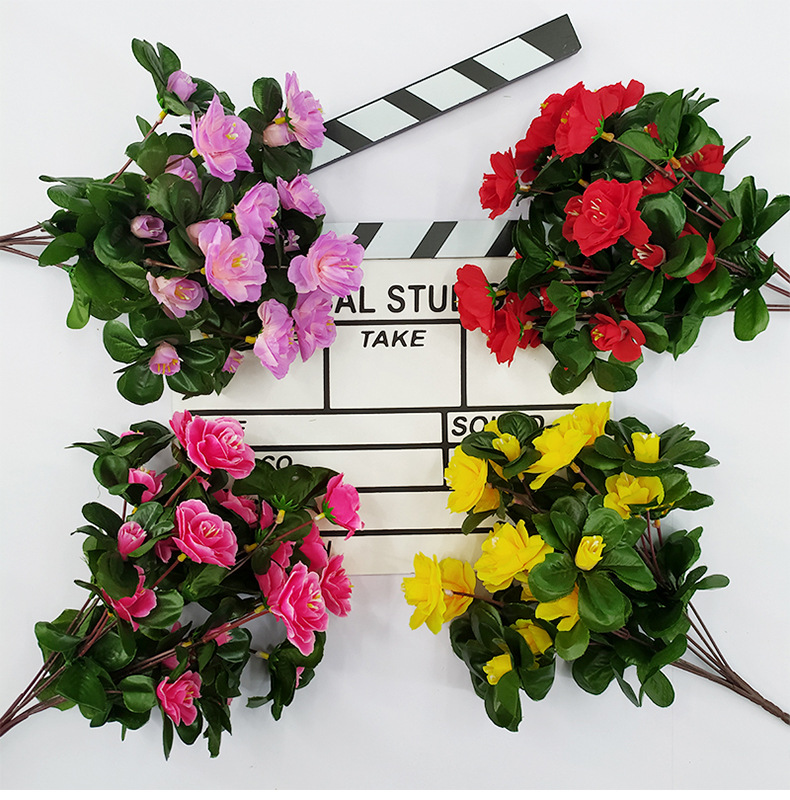 Artificial rhododendron flower bouquets, single dining table, Nordic decoration, green plants, living room placement, large-scale engineering decoration pic 1