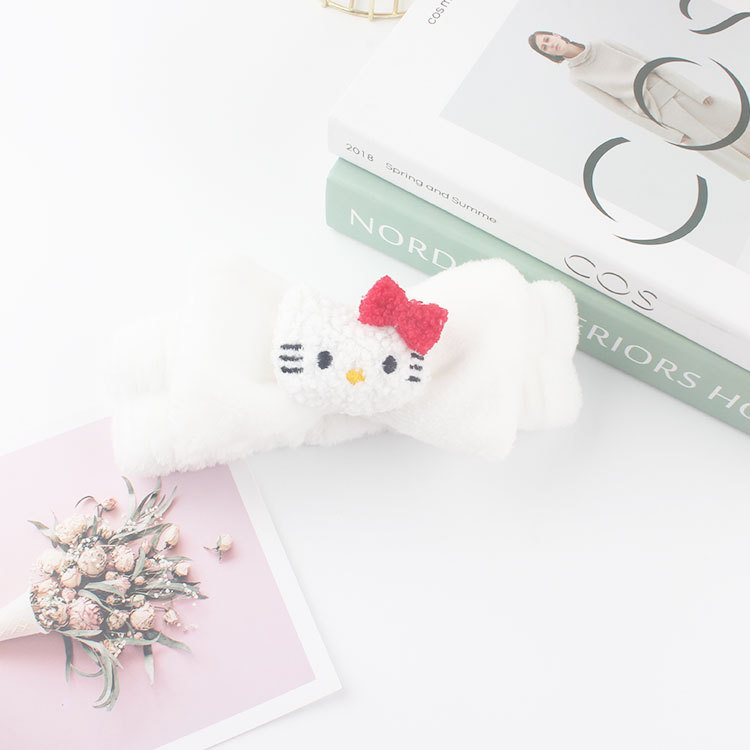 Nuevos productos adorable cartoon peluche arcos aros de pelo accesorios de pelo minimalista lavado facial máscara corset hair band straightlot pic 9