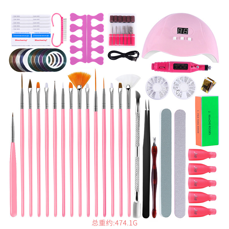 Hot-selling nail tool sets: nail lamp, grinding machine, nail file, painting pen, nail set shanilak pic 26