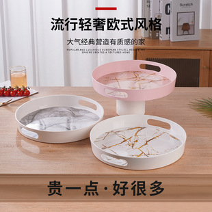 带脚茶具托盘金色大理石纹托盘茶盘仿瓷密胺茶具茶盘TRAY详情9