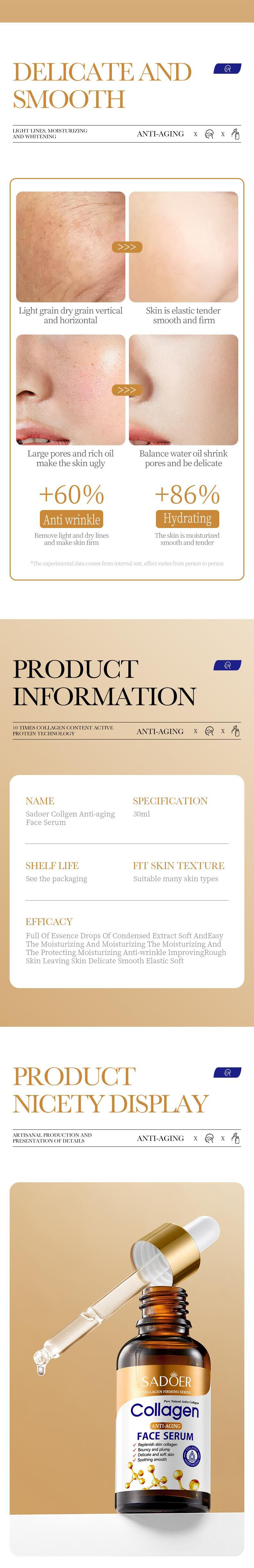 全英文骨胶原精华液30ml补水保湿清爽滋润精华护肤品跨境外贸详情4