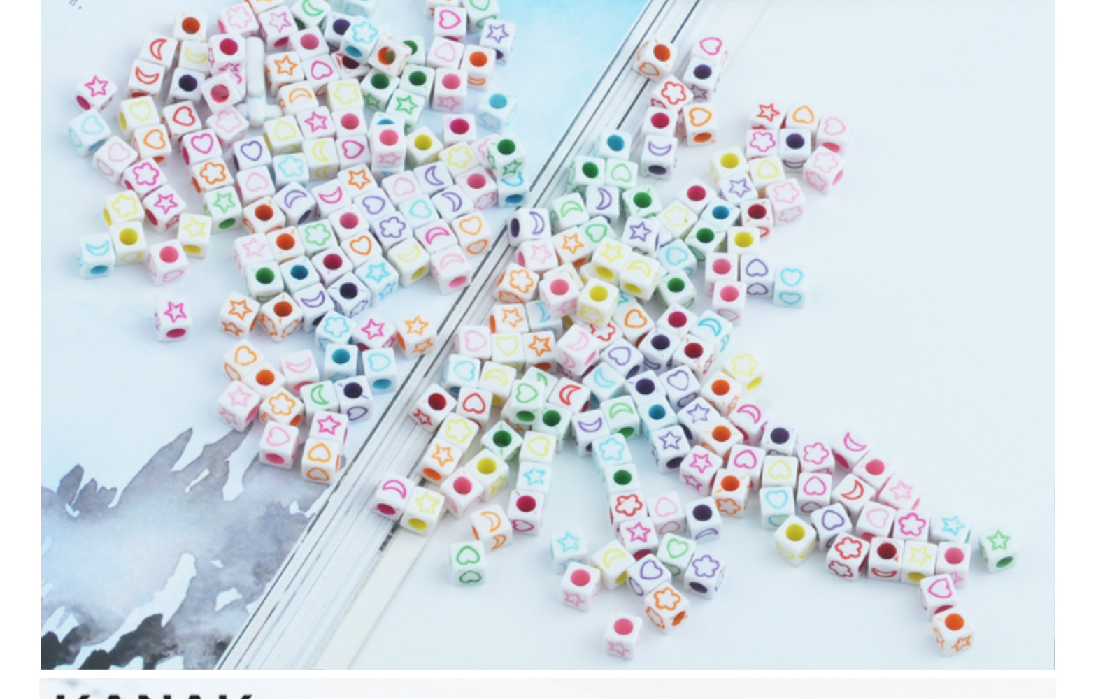 压克力字母珠DIY儿童串珠方块饰品配件散珠方形珠手钥匙链辅料详情17