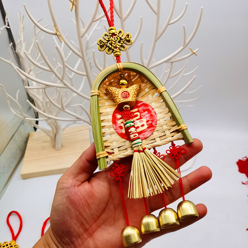 Copper coins, small brooms, dustpans, hanging ornaments, door decorations for moving into a new home, indoor hanging ornaments, TV wall decorations for the Qingming and Dragon Boat festivals pic 37