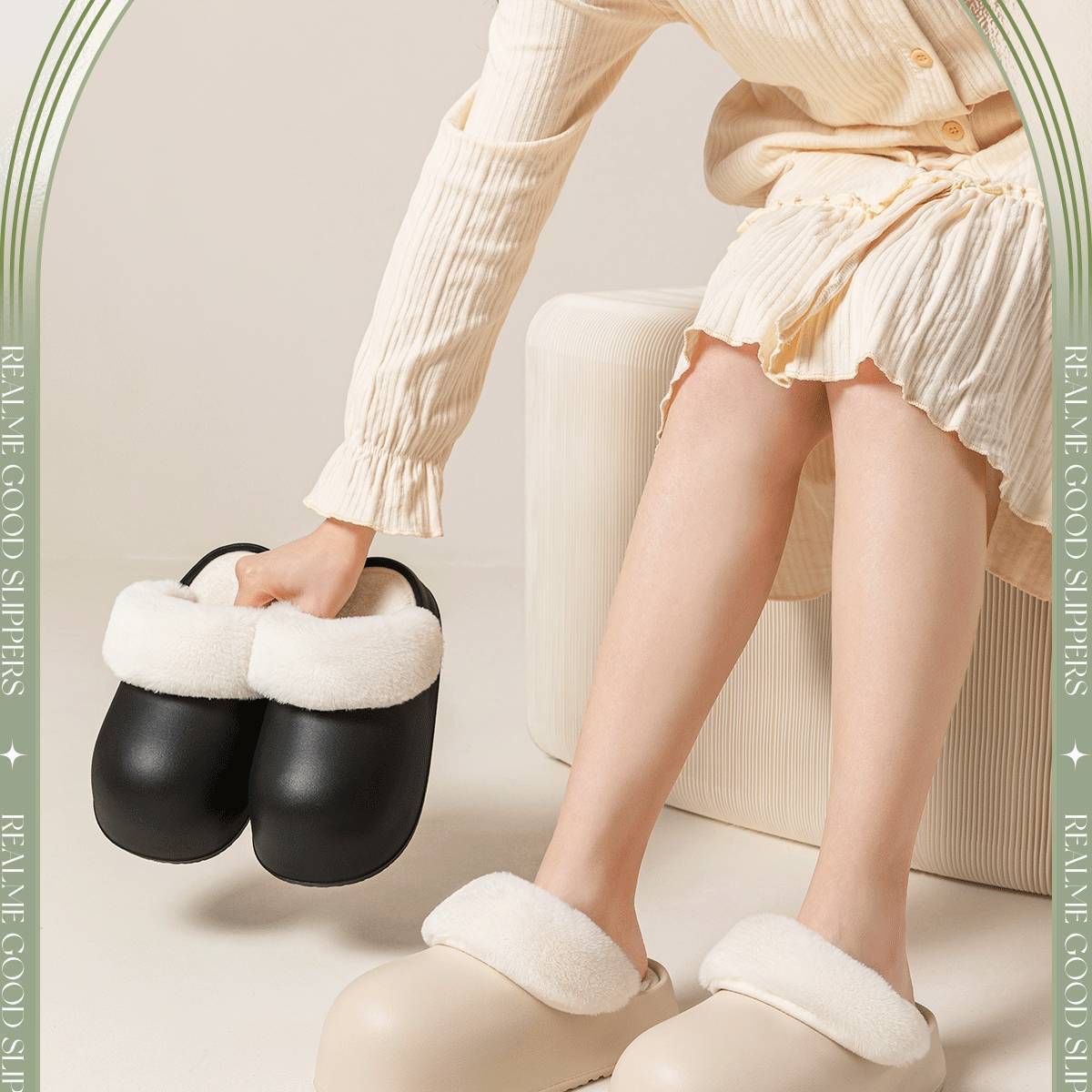 2023新款卡哇伊女款秋冬季棉拖鞋 可拆卸可拆洗 居家用防水保暖厚底 搭配可爱玩具款式详情2