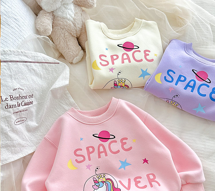 甜美女童卫衣春秋2024新款长袖圆领套头体恤儿童休闲上衣韩范童装详情1