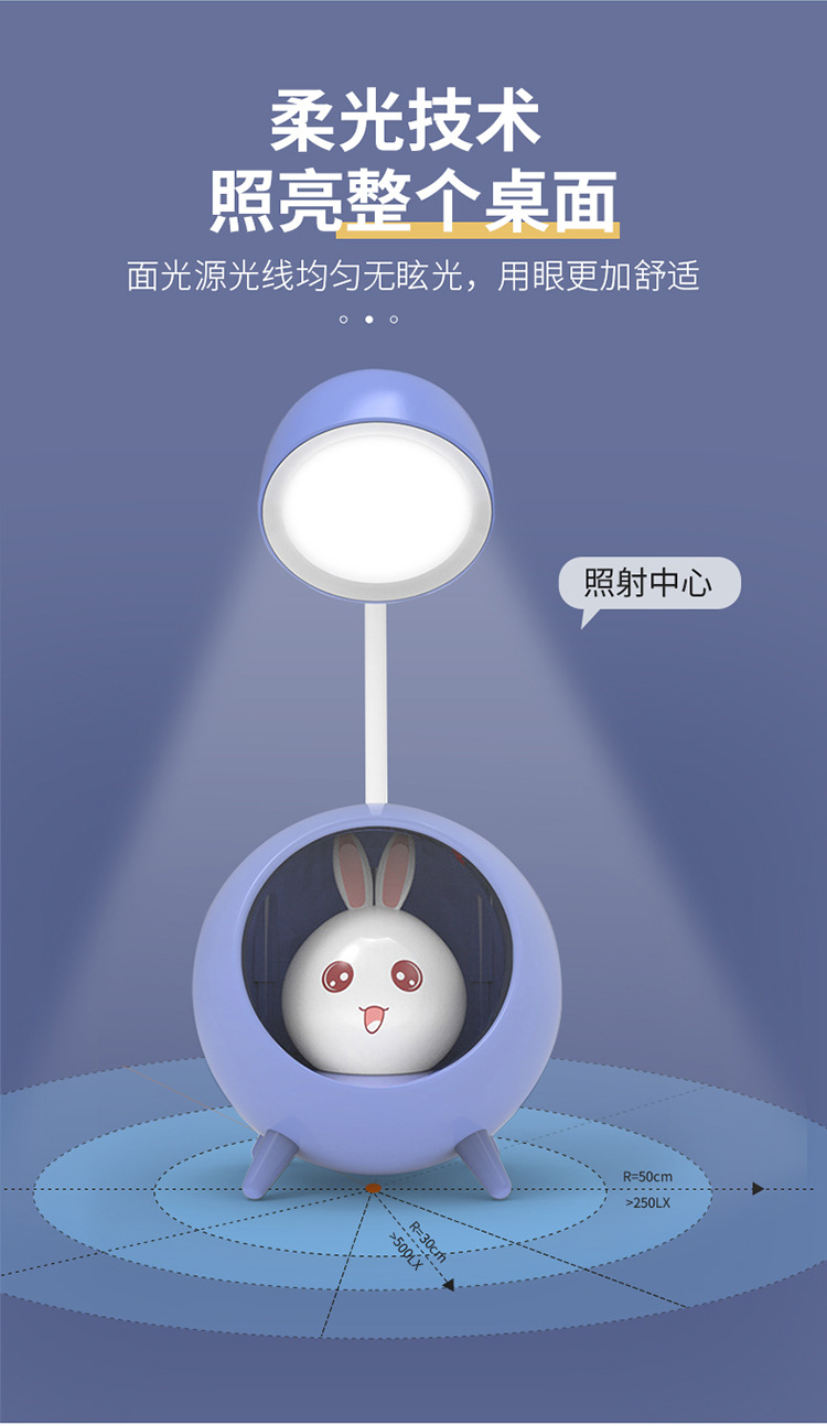 跨境萌宠兔子太空人led小台灯 儿童桌面床头灯氛围灯礼品详情3