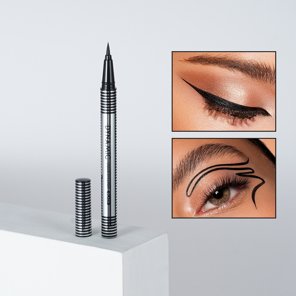 MENOW non-smudging and non-fading eyeliner liquid pen, quick-drying, waterproof and long-lasting black liquid fine tip eyeliner pen pic 9