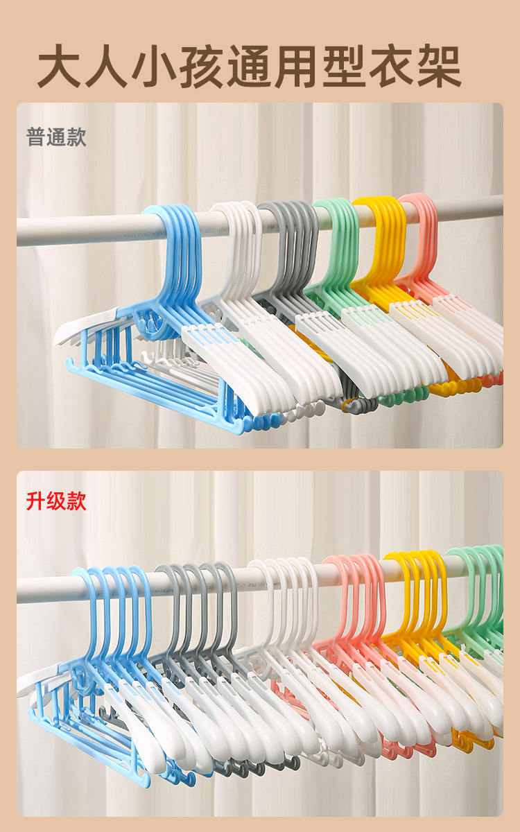亚马逊跨境爆款多功能塑料儿童成人伸缩衣架家用叠挂晾衣服撑批发详情5