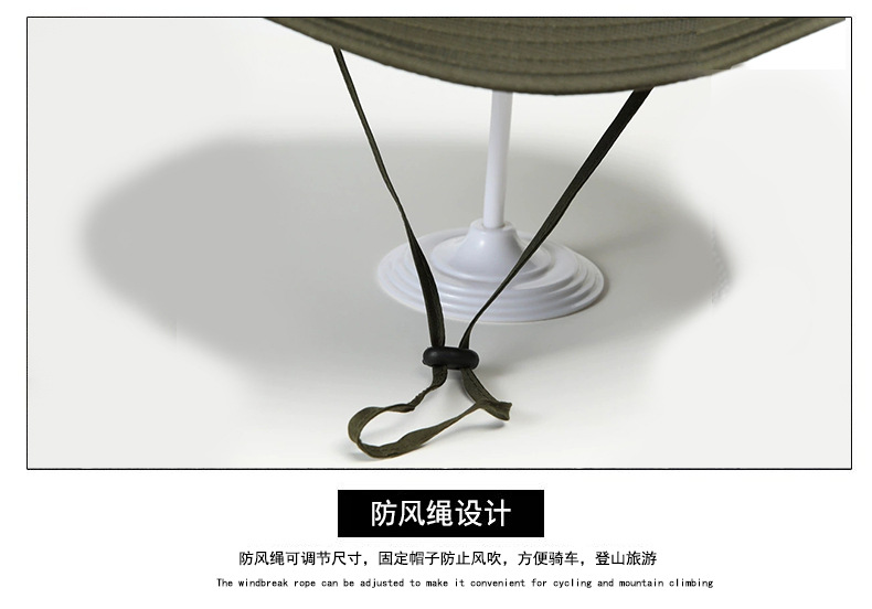 Summer outdoor sun protection fisherman hats, men's and women's hiking jungle sun hats, wide-brimmed sunshade fishing hats, cross-border trendy hats pic 13