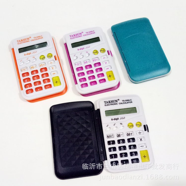 新款彩色计算器德信TS-328A-C计算器迷你掌上翻盖携带更方便计算详情12