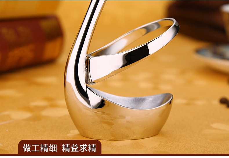 锌合金天鹅座创意厨房小工具水果叉咖啡勺天鹅餐具天鹅架勺叉餐具详情3