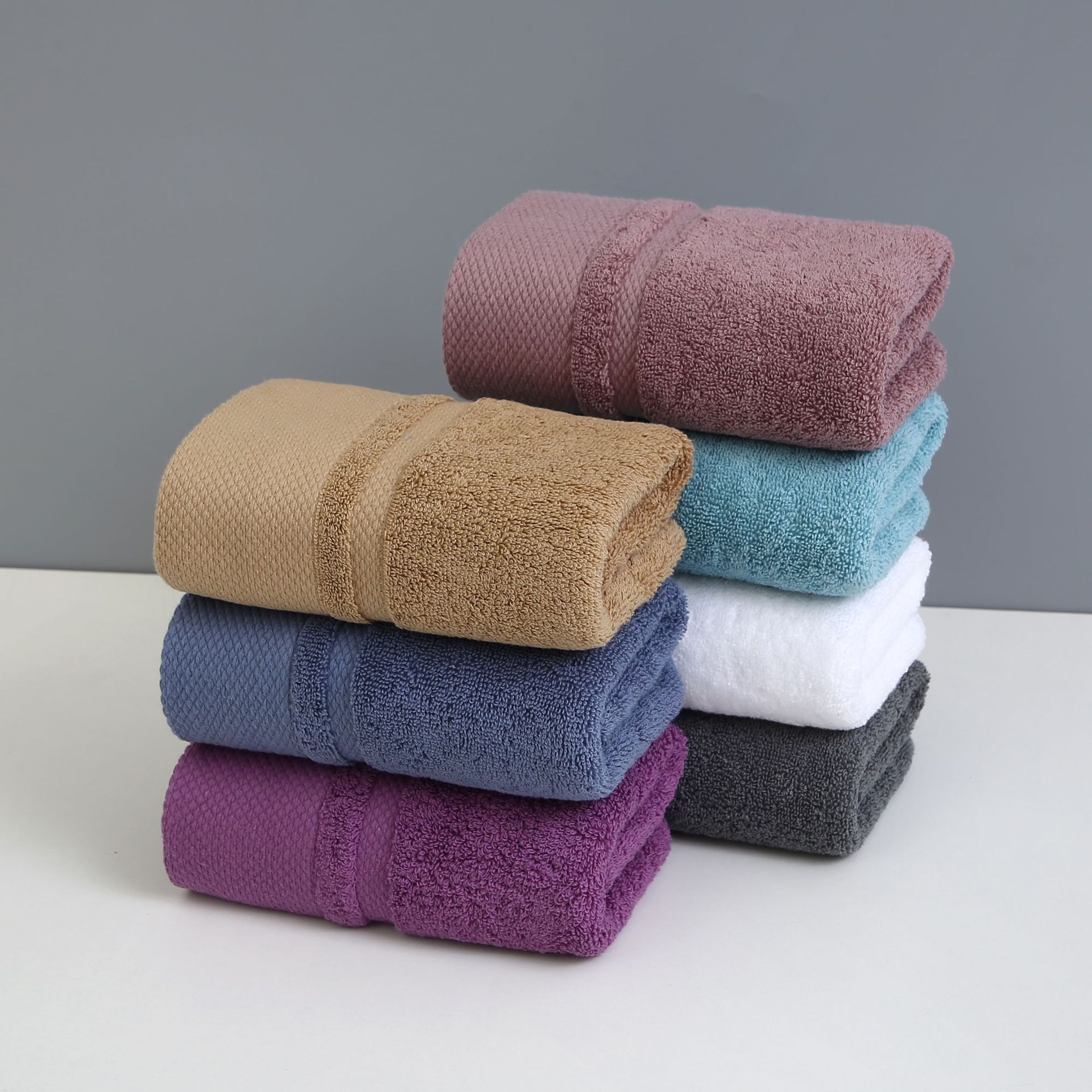 Wholesale long-staple cotton towels, pure cotton thickened non-shedding gift towels, absorbent adult printed logo face towels pic 3