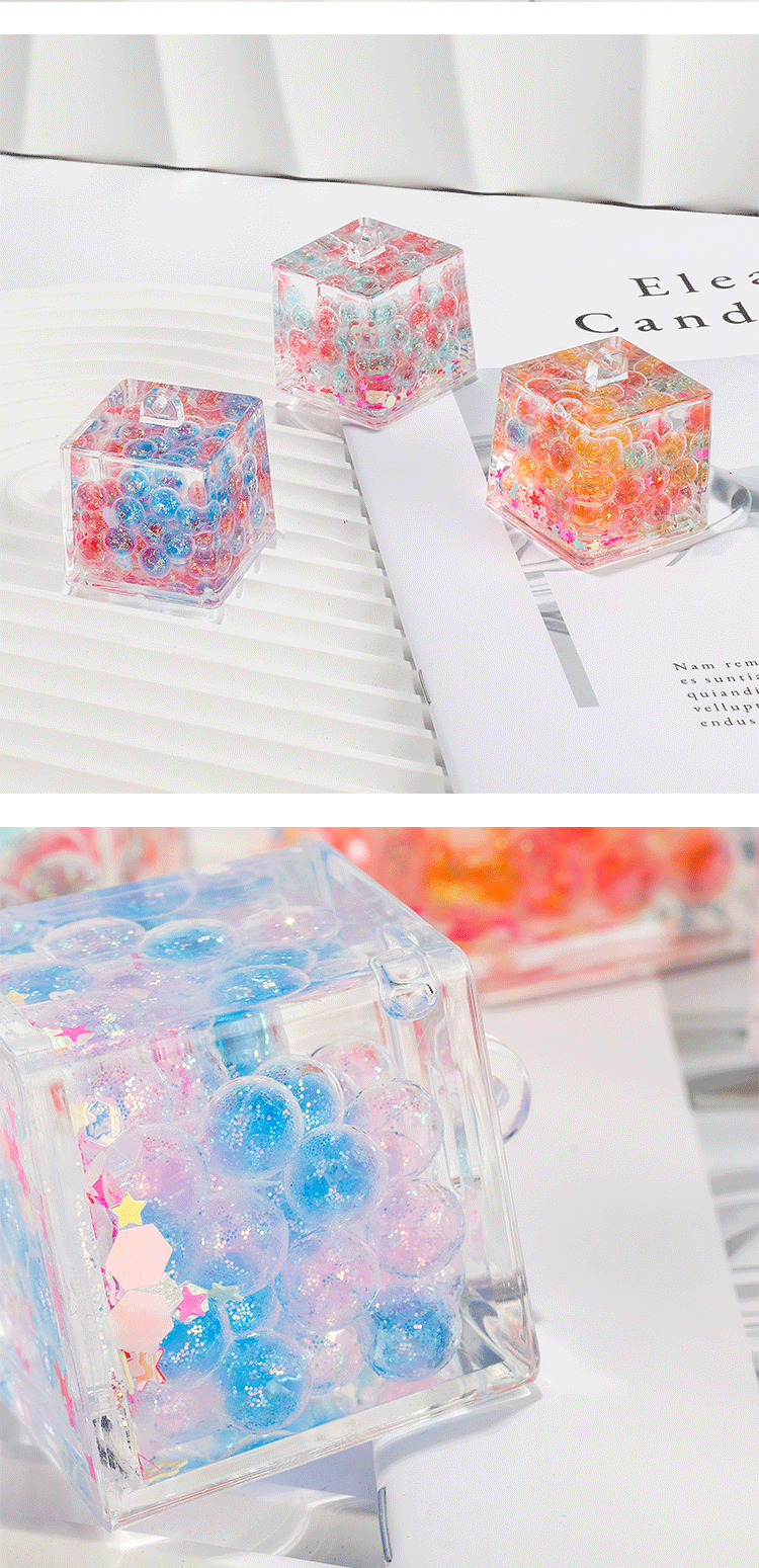 亚克力钥匙扣包包挂件夜光双色泡泡珠入油流沙瓶摆件小礼品批发详情9