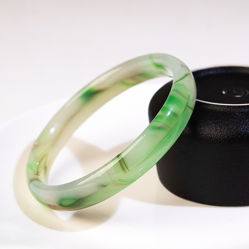 新中式玻璃仿玉手镯批发手镯叮当响叮当镯汉服配饰手镯环圈批发详情6