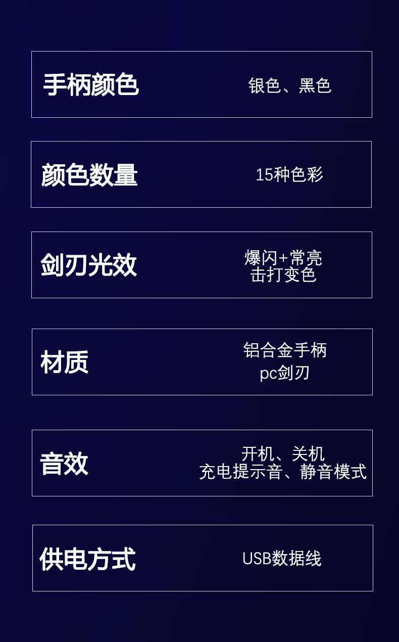跨境热卖星球大战PC材质光剑武士剑 激光剑玩具二合一15色1.6版本详情6