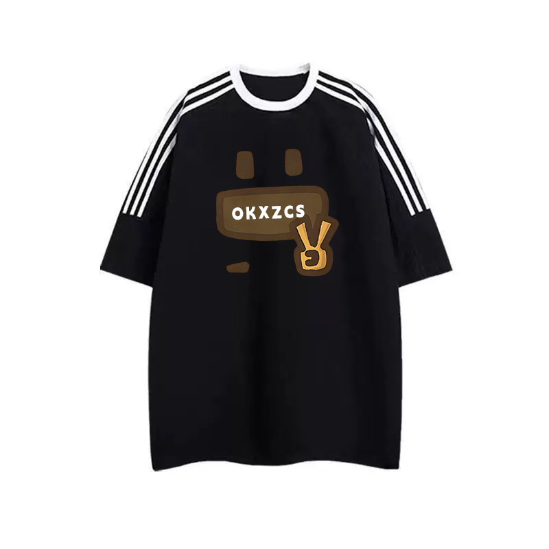 纯棉条纹设计感短袖t恤女夏季新款宽松美式复古港味chic小众上衣详情12