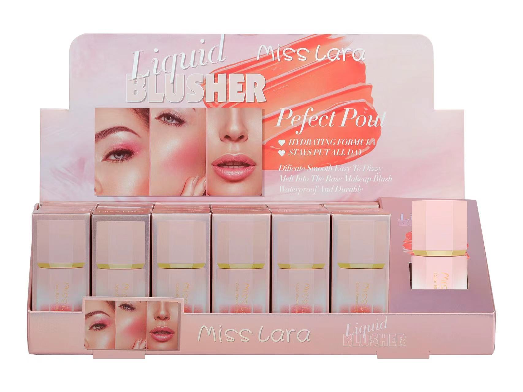 跨境彩妆MISS LARA6色液体腮红乳哑光裸妆自然修容详情2