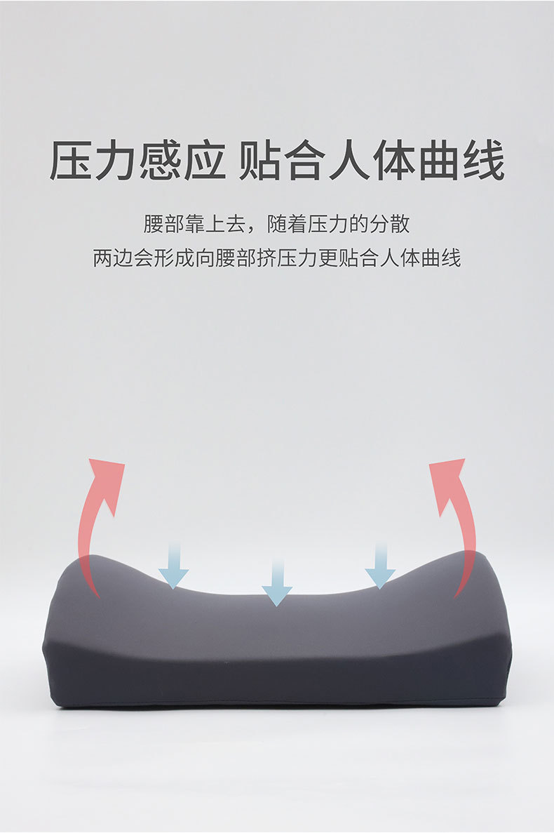 简约商务纯色记忆棉腰靠 康乐屋办公室车内车用靠腰靠垫靠背批发详情4