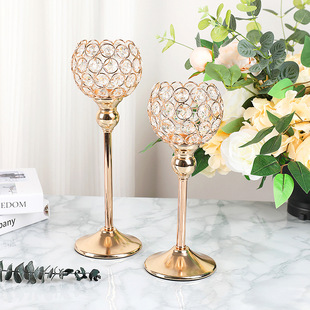 European-style simple vertical glass candlesticks in stock, romantic dining table, candlestick base, creative home decoration, home use pic 1
