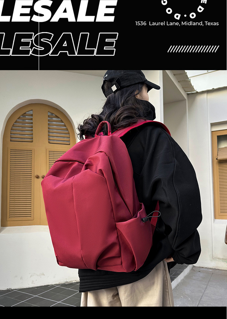 2024新款书包女大学生高中初中生旅行防水背包潮牌男大容量双肩包详情1