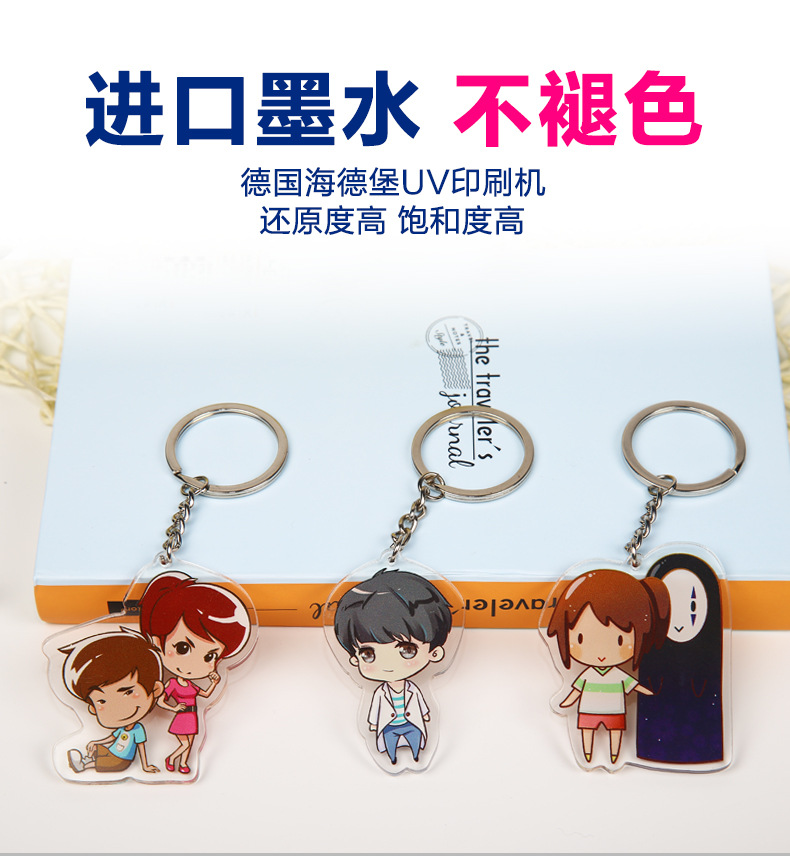 Customized acrylic keychains, standing signs, small pendants, comic exhibition merchandise, cartoon and animation photos, creative diy chains pic 2