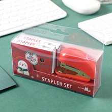 Christmas cute cartoon mini stapler, student small stapler with keychain, Christmas small gift binding machine pic 19