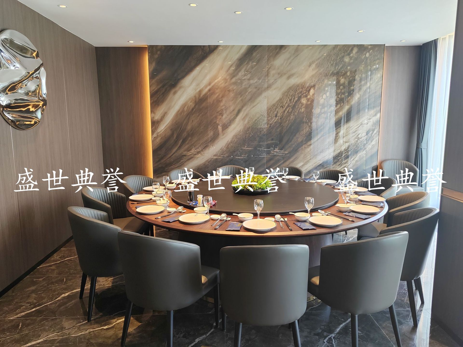 Foshan manufacturer wholesale light luxury dining tables and chairs, seafood Zizi electric tables and chairs, hotel private rooms, simple and modern soft-padded chairs pic 18