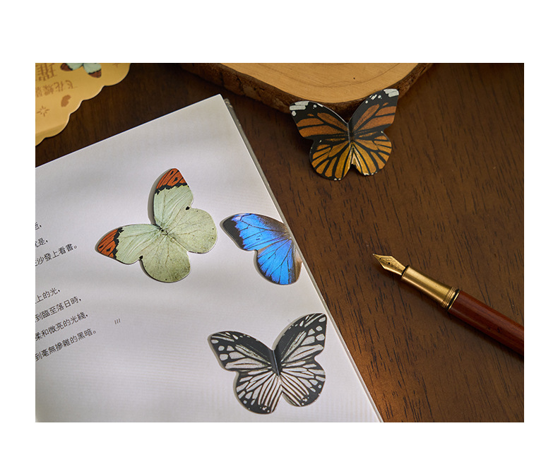 Zao Mo Magnetic Bookmark Flying Flower Butterfly Shadow Series: 4 Types of Chinese-style reading Bookmarks and Ancient-style butterfly DIY Decorative Book holders pic 13