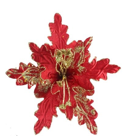 跨境热销仿真花假花圣诞装饰品花环圣诞树装饰配件花头插枝圣诞花详情11