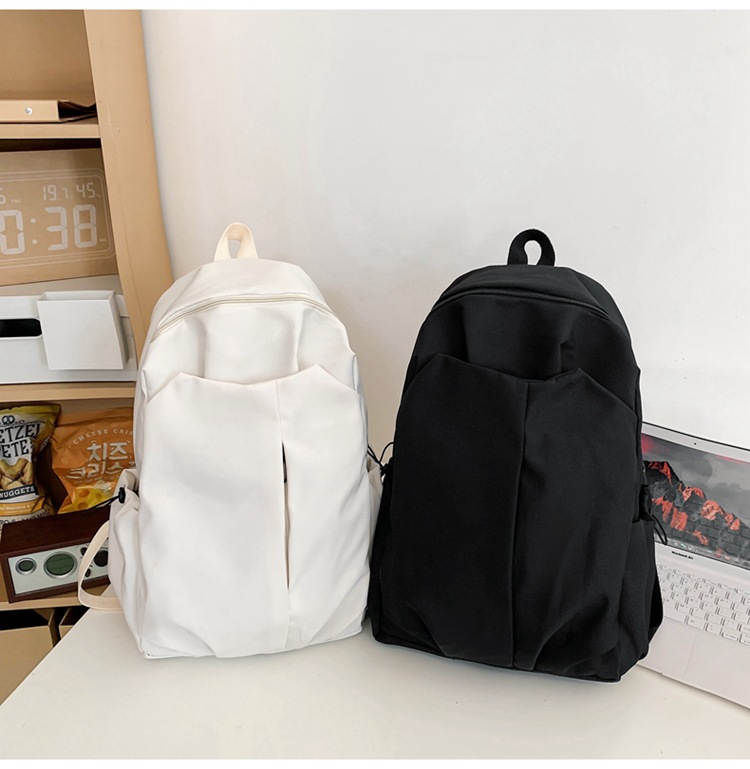 2024新款大容量纯色简约百搭时尚初高中生电脑包大学生双肩背包详情26