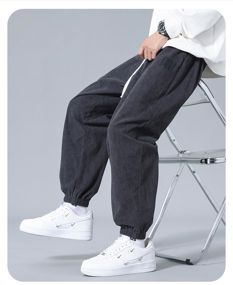 Pantalones hombre primavera otoño marca de moda holgada paquete de pies pantalones de estilo americano high street adolescente workwear casual pantalones deportivos pic 16