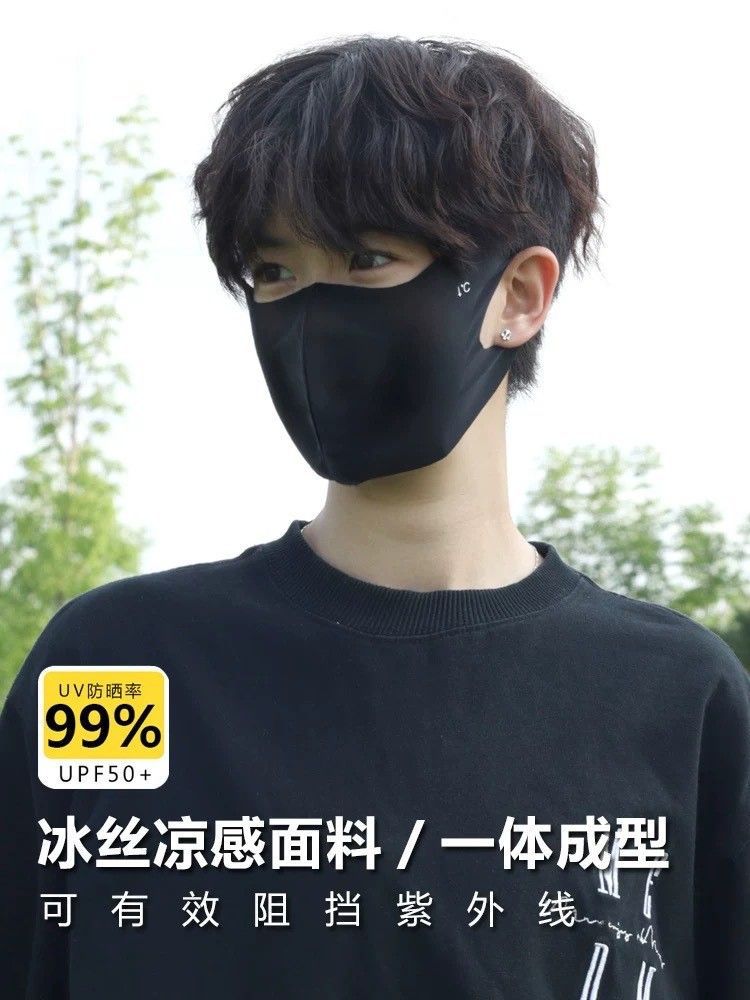 夏季防晒冰丝口罩清凉透气防护口罩凉皮防紫外线全脸遮挡护眼角详情2
