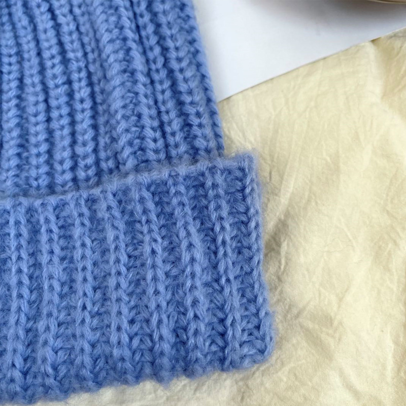 巨大的毛线帽帽子女秋冬黑色毛线帽大头围冷帽粗毛线帽超大针织帽详情9