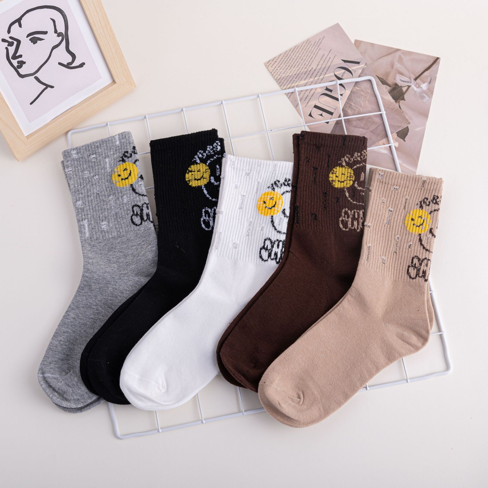 Funny and trendy drink socks for men and women, long socks for Internet celebrities, Japanese school style sports outerwear, mid-calf socks, one-piece consignment pic 16