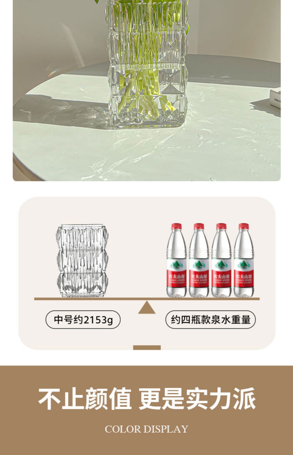 Vase ornaments, living room flower arrangements, high-end and light luxury, transparent glass, high-end hydroponic fresh flowers, roses, ins style pic 5