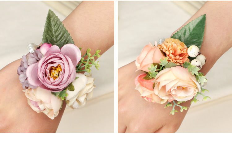 Wedding products: Super fairy-like Korean-style bride wrist flowers, bridesmaid sister groups, simulated flower wristbands, wholesale wedding supplies pic 5