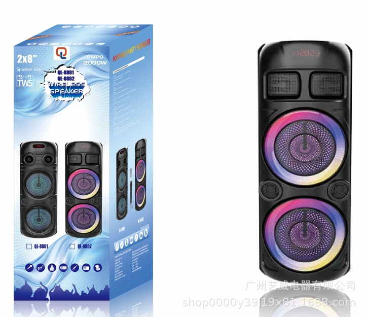 蓝牙音箱大手提双8寸喇叭蓝牙音箱户外无线蓝牙便携音响厂家详情1