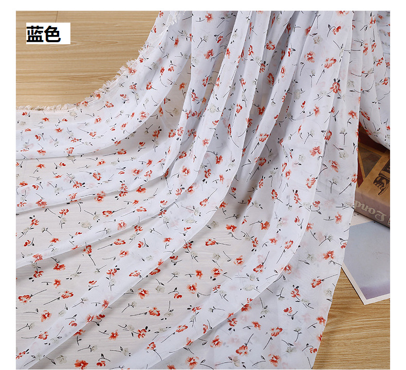 New small floral printed fabric, beach towels, silk scarves, printed fabric, polyester woven floral chiffon, in stock pic 44