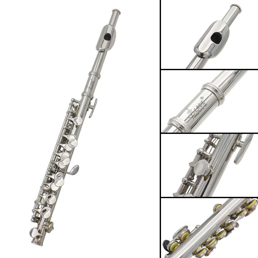 SLADE plata C tono 16 hoyo piccolo blanco cobre cuerpo de tubo plus E key nivel de examen inicial western instruments flautas al por mayor pic 8