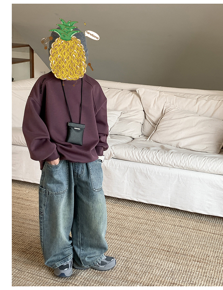 童装2024新款卫衣儿童卫衣男童时髦潮打底衫韩版宝宝上衣男孩宽松详情30