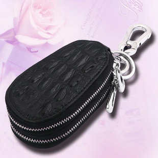 厂家批发直销通用款汽车钥匙包真皮多功能车用钥匙包双拉链钥匙包详情13