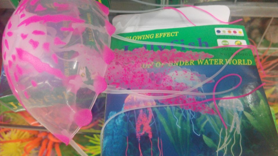 New faux jellyfish soft jellyfish 9*14cm aquarium jellyfish decoration three-color mixed decoration pic 29