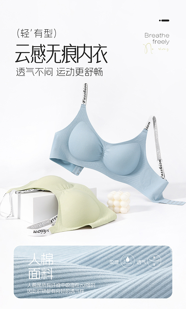 无痕漫画胸内衣女小胸聚拢春夏薄款舒适透气收副乳固定杯运动文胸详情7