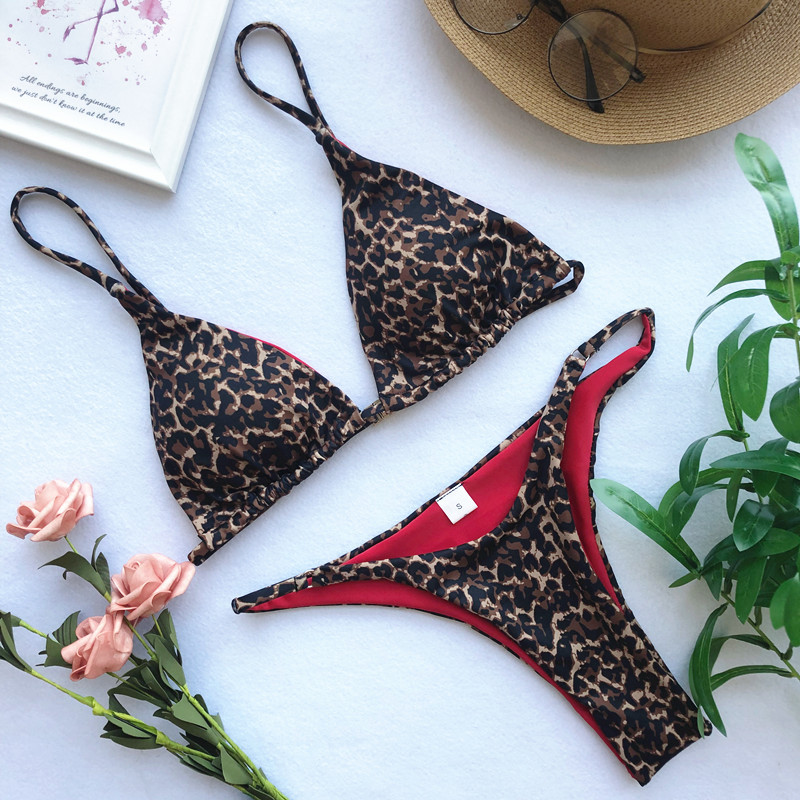 2019 Bestseller Three-point Bikini Sexy leopard Print Swimsuit Cross-border Export Exclusive Set 76211 pic 13