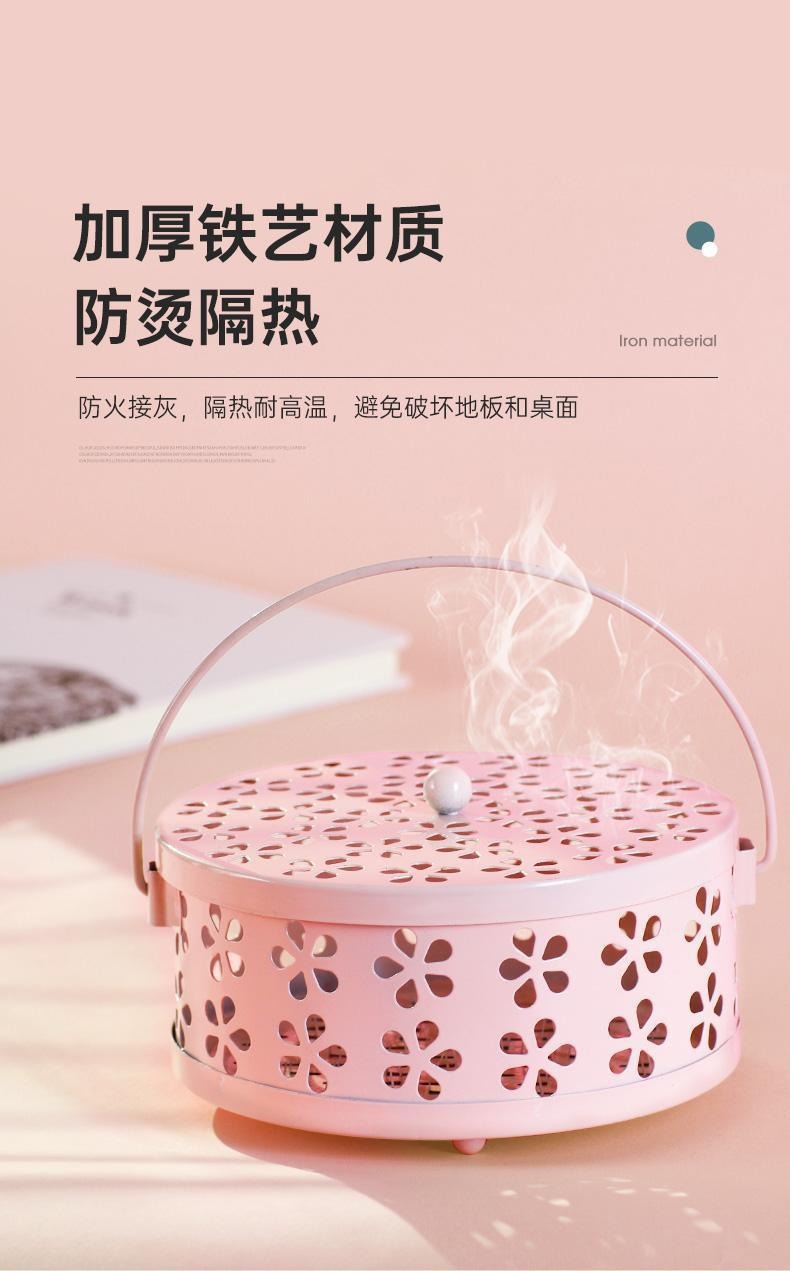 Wholesale of mosquito incense boxes, creative mosquito incense burners, mosquito incense stands, ironwork fireproof covers, household indoor aroma diffusers, mosquito incense trays pic 9
