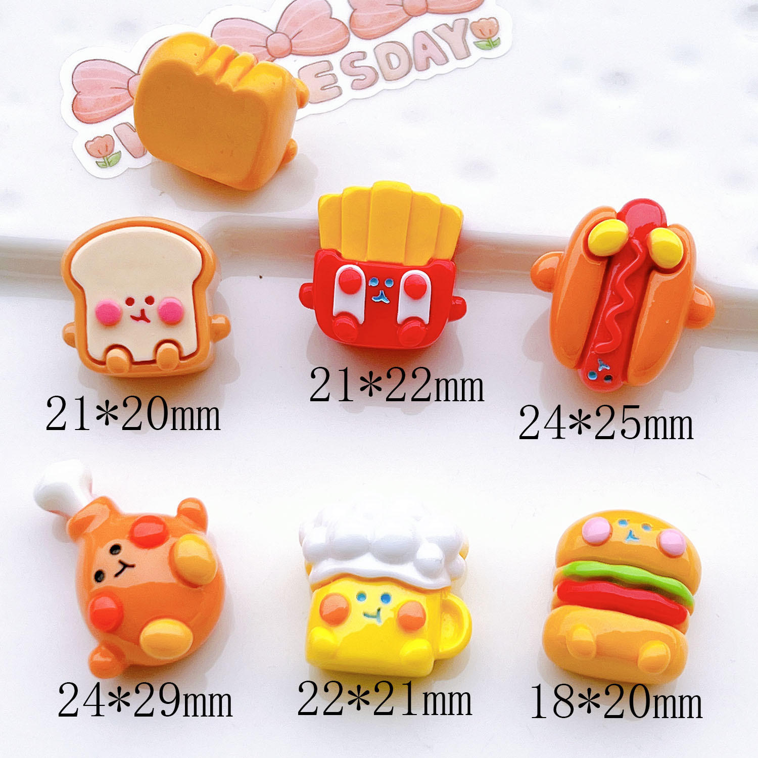 树脂饰品配件批发diy配件手工材料鞋扣帽子奶油胶头饰贴片晚安猪详情33